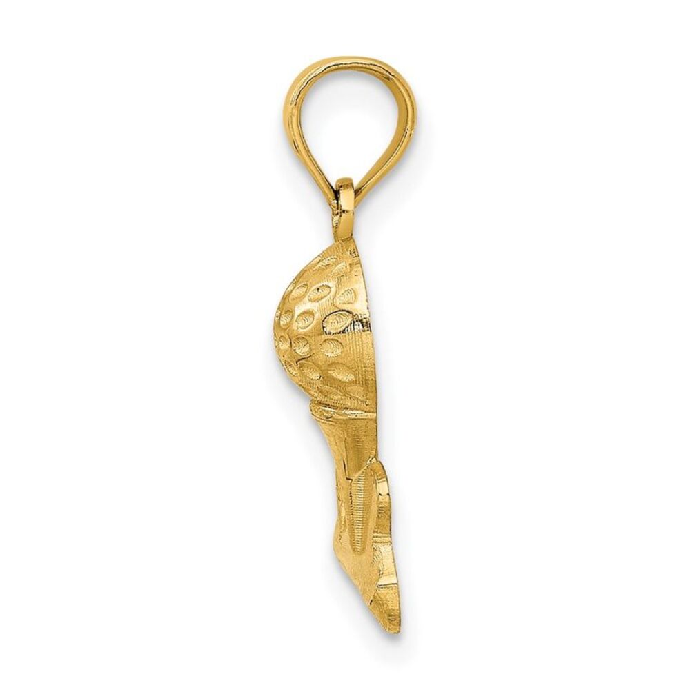 10k Yellow Gold Solid Polished Golfing Charm - image 2